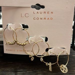 Lauren Conrad mini hoop gold earrings